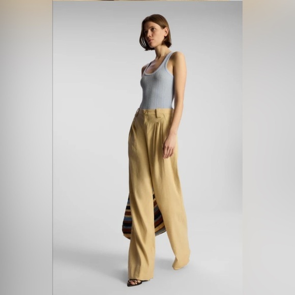 A.L.C‎ Tommy II Stretch Linen Blend Dress Pant sz 6 Med Miso - Picture 6 of 10